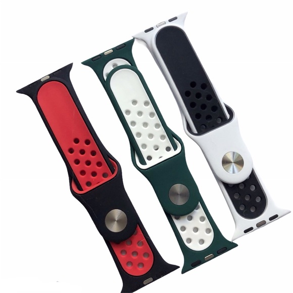 NEW 3 Silicone Sport Band Bundle Apple Watch 44/45mm S/M - Picture 4 of 6